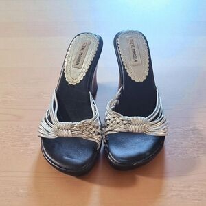 Steve Madden Black and Silver Heels